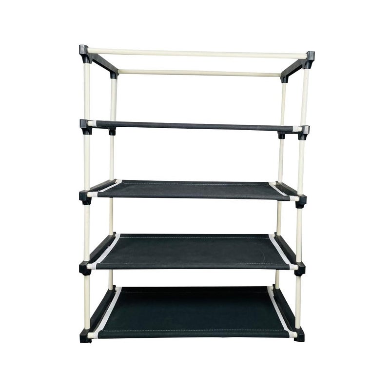 DEMARK Multipurpose 4Tiers Shoe Rack with Dustproof Zip Cover Multiuse Wide Space Storage Rack made by Non Woven Fabric for footwear Toys clothes 4 Shelves Plastic Non Woven Maroon 4 - Image 2