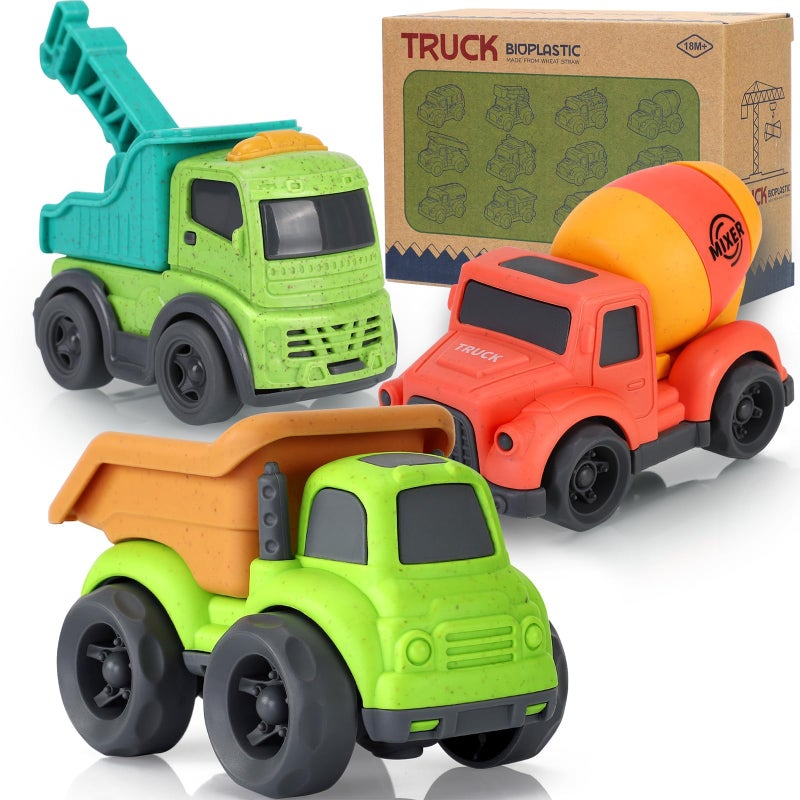 UOYLEYVN Toddler Cars Toys for 2 3 Year Old Boy 3 in 1 Dump Truck Mixer Cement and Crane Toys for Baby Boy Girls BPA Free Phthalates Free PVC Outdoor Toy for Toddlers 24 Easter Birthday Gifts for Kids - Image 2