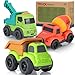 UOYLEYVN Toddler Cars Toys for 2 3 Year Old Boy 3 in 1 Dump Truck Mixer Cement and Crane Toys for Baby Boy Girls BPA Free Phthalates Free PVC Outdoor Toy for Toddlers 24 Easter Birthday Gifts for Kids - Image 3