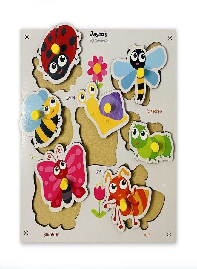 Khilonewale Wooden Insect Puzzles for Kids, Educational Toys for Toddlers & Preschoolers, Jigsaw Puzzles Size 20cm 20cm - Image 2