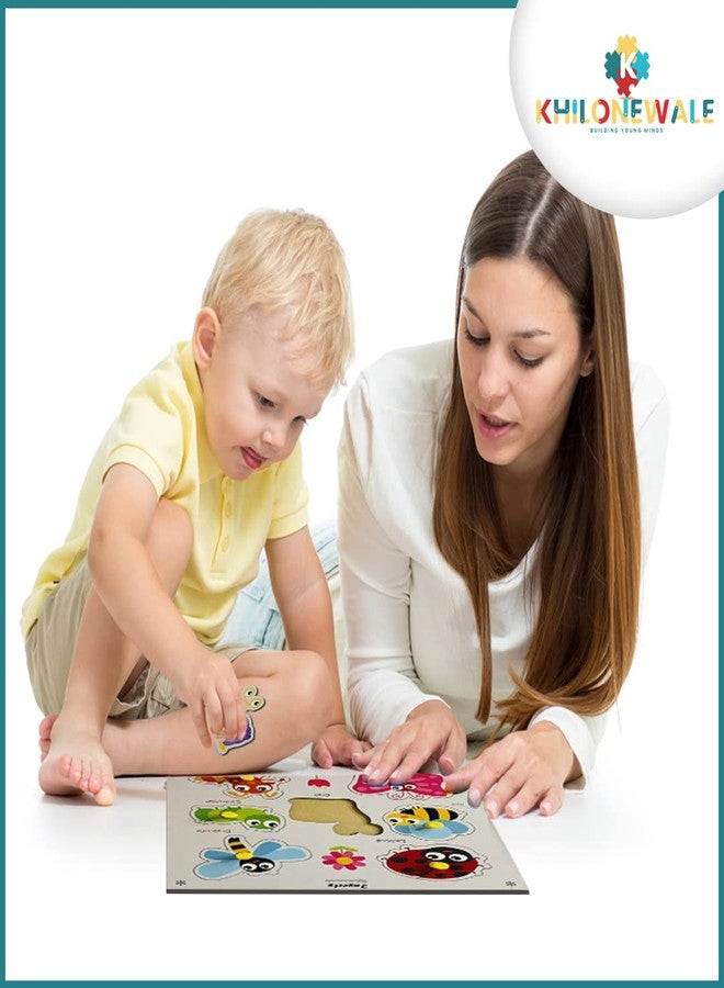 Khilonewale Wooden Insect Puzzles for Kids, Educational Toys for Toddlers & Preschoolers, Jigsaw Puzzles Size 20cm 20cm - Image 4