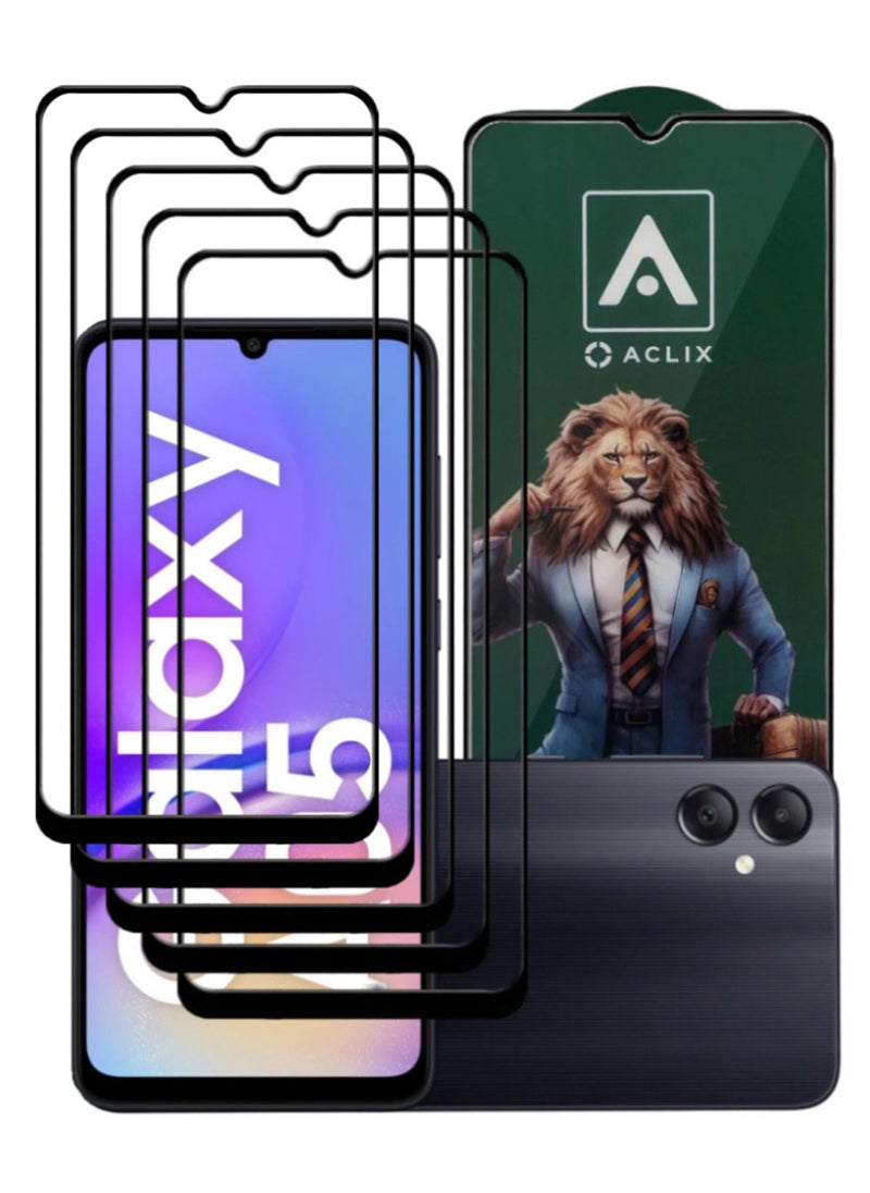 ACLIX 5 Pieces Antistatic ESD Dustproof Premium Quality High Definition Tempered Glass Screen Protector Designed For Samsung Galaxy A05 - Image 1