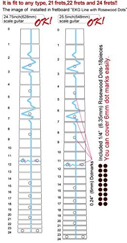 Inlaystickers Jockomo EKG Line/White Pearl Guitar Inlay Sticker - Image 4