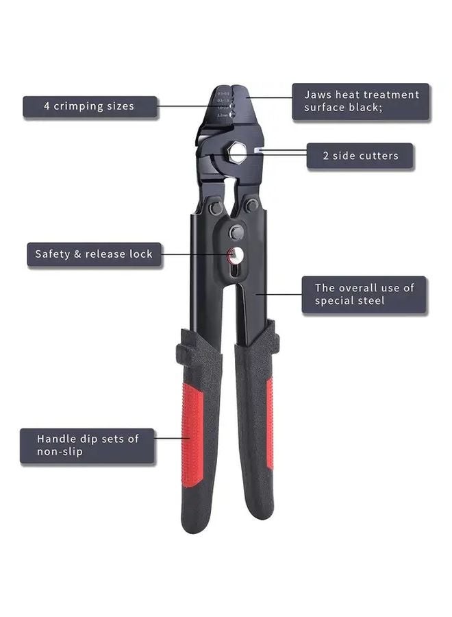 SJ 255 Wire Rope Crimping Tool Kit with 300 PCS Ferrules for 1 2mm to 2 2mm Cable - Image 3