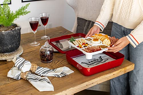 Fancy Panz Charcuterie Veggie Trayz - 9 Raised Compartments - Fits Classic/Premium Fancy Panz Elevated Food Serving Tray - Portable Charcuterie Board with Lid - Made in The USA Hosting Essentials - Image 2