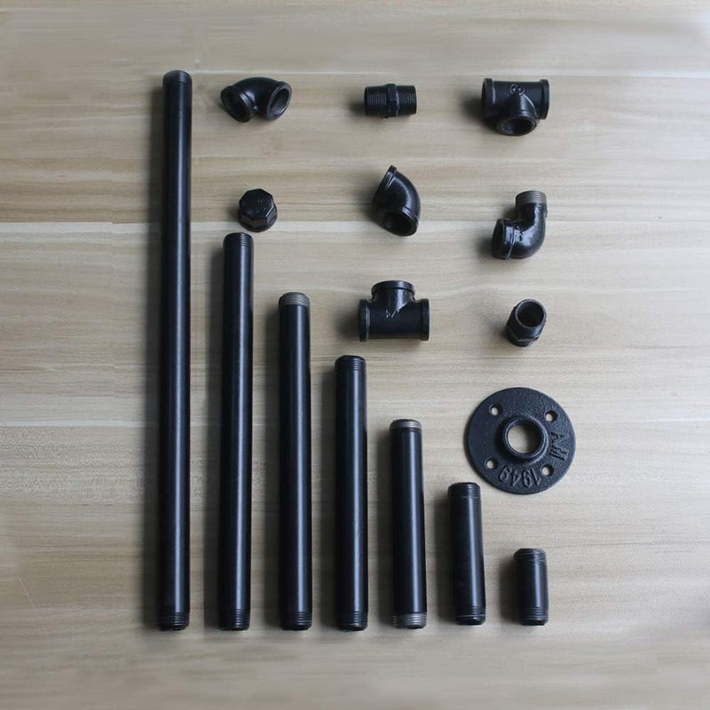GeilSpace 6 Pack 3/4" × 6" Pre-Cut Black Metal Pipe, Industrial Steel Fits Standard Three Quarters Inch Black Threaded Pipes and Fittings - Vintage DIY Industrial Shelving (3/4" × 6") - Image 5
