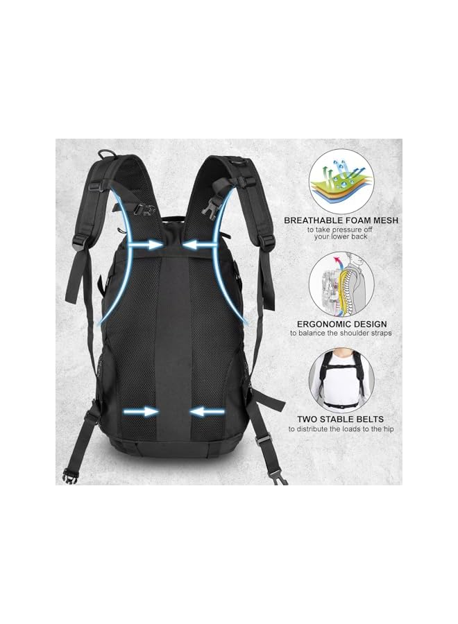 PROMASS حقيبة ظهر تكتيكية للرجال حقيبة عسكرية مولي مقاومة للماء 30 لتر مع شارة علم الولايات المتحدة - Image 3