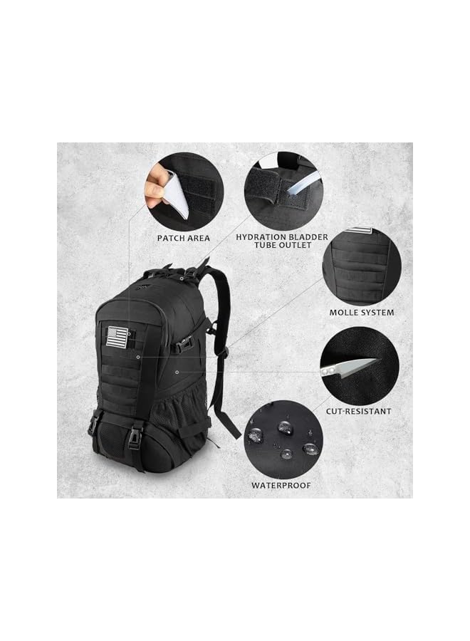 PROMASS حقيبة ظهر تكتيكية للرجال حقيبة عسكرية مولي مقاومة للماء 30 لتر مع شارة علم الولايات المتحدة - Image 4