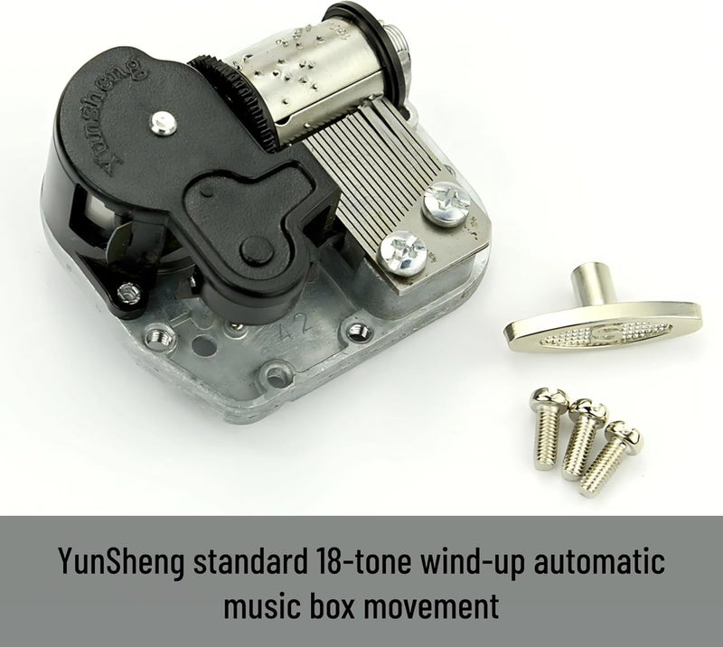 Gueiddi Store Music Box Mechanism, Castle in The Sky 18 Note Musical Movement Clockwork Mechanism Replacement with Wind-Up for DIY Musical Boxes and Figurines (Castle in The Sky) - Image 3
