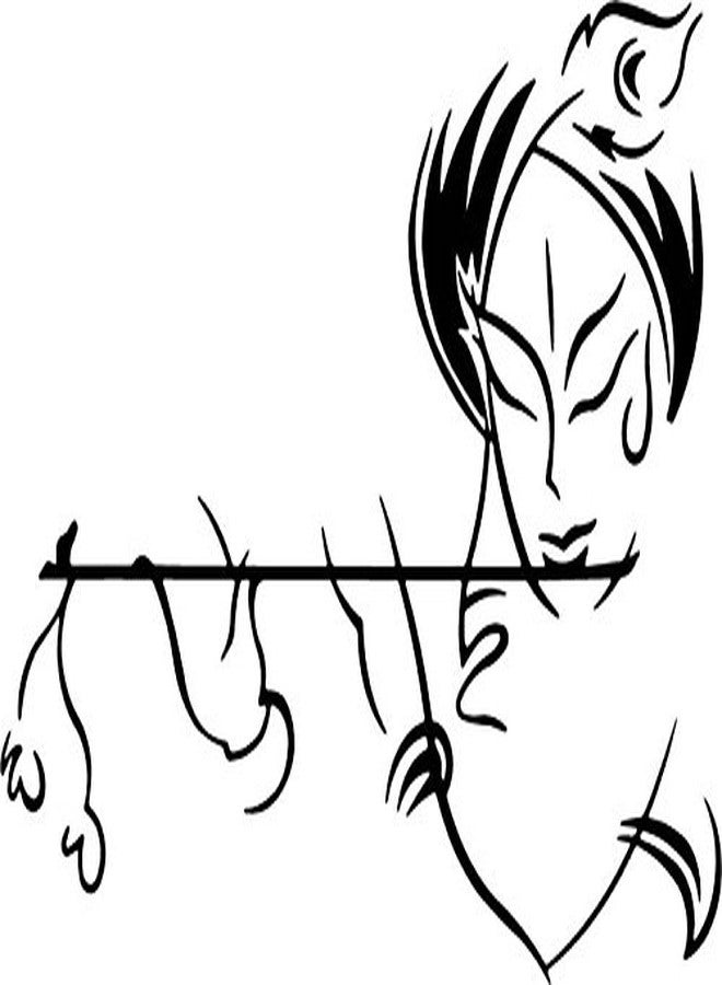 ARWY Krishna Wall Sticker for Bedroom Krishna Sticker for Wall Black 59X88cm Krishna Wall Sticker god Walls Sticker