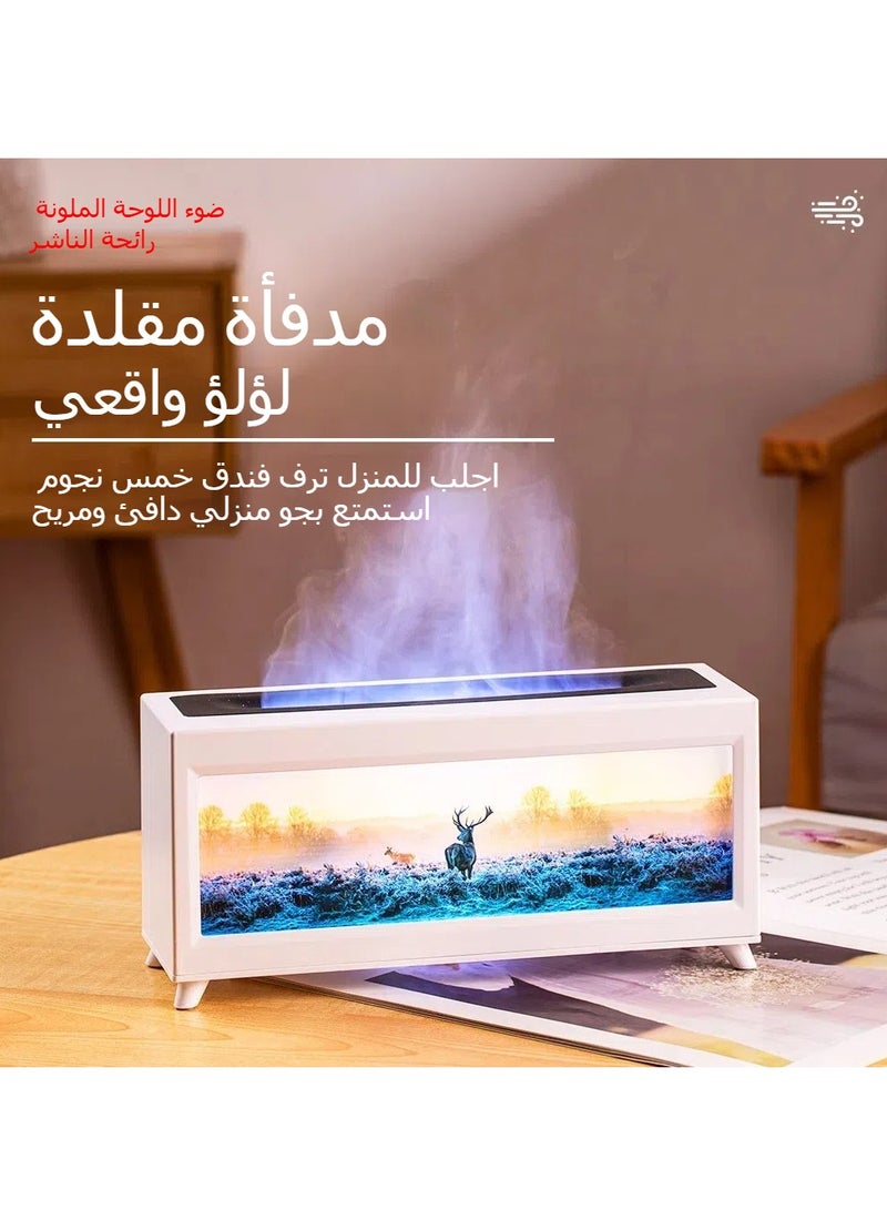 Generic Fireplace Diffuser 220ml, Fireplace Humidifier, Essential Oil Diffuser 3 Timer Remote Control Waterless Auto-Off, Humidifiers for Bedroom Home Office(Deer)  - Image 1