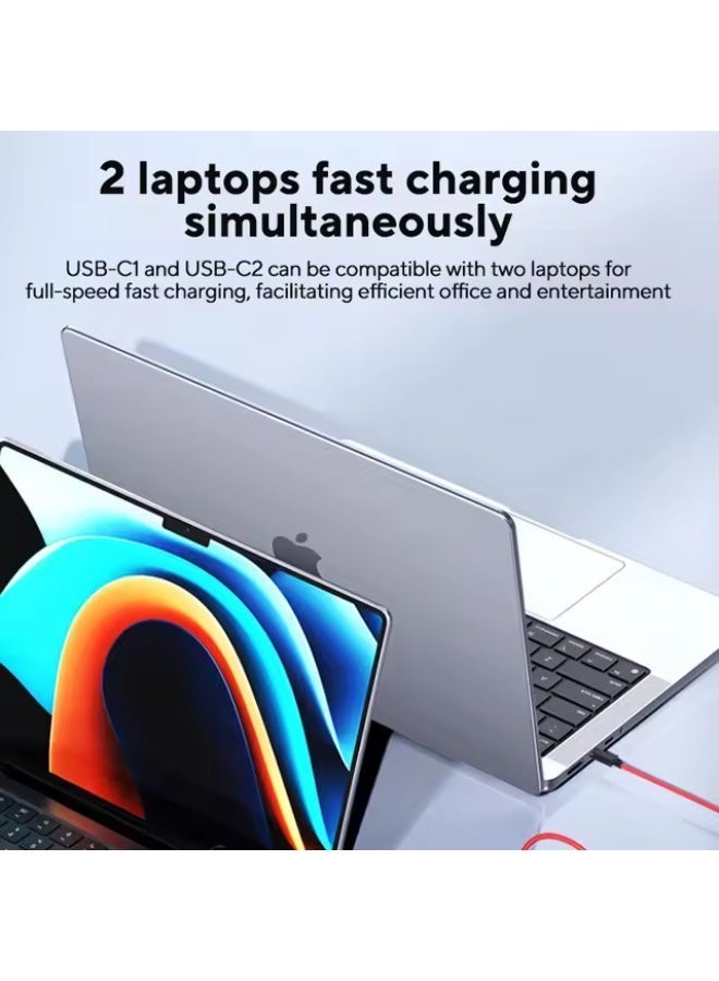 ريد ماجيك شاحن ريد ماجيك 120 واط GaN للشحن السريع مع تصميم شفاف تقني وثلاثة منافذ USB وType-C، تقنية NeoCharger 3.0 لتوزيع الطاقة الذكي، تصميم مدمج ودبابيس قابلة للطي، متوافق مع ريد ماجيك أسترا ونوفا وآيفون وآيباد وماك بوك واللابتوبات وأجهزة الألعاب، مع كابل Type-C 6A مرفق – منفذ أمريكي US Plug - Image 3