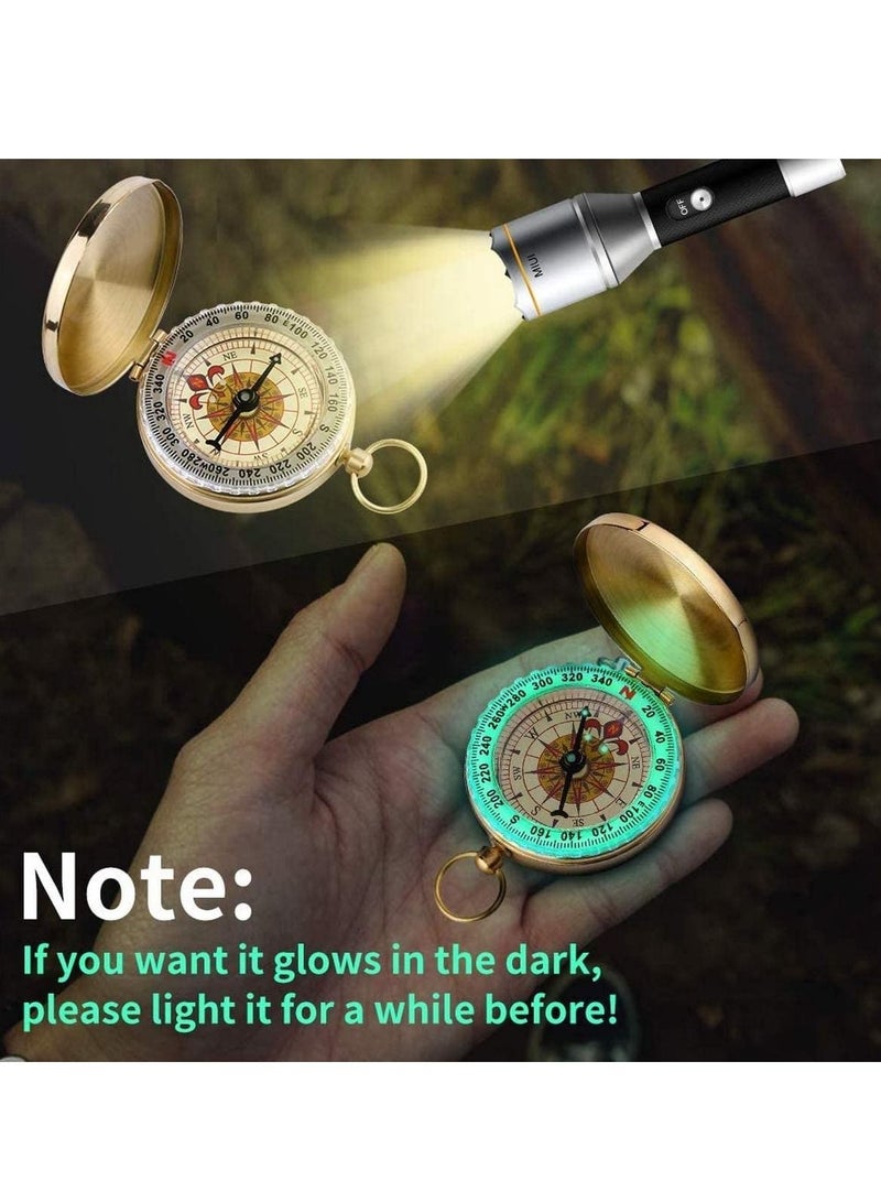 Excefore Camping Survival Compass, Metal Pocket Compass Kids Compass for Hiking Camping Hunting Outdoor Military Navigation Tool - Image 2