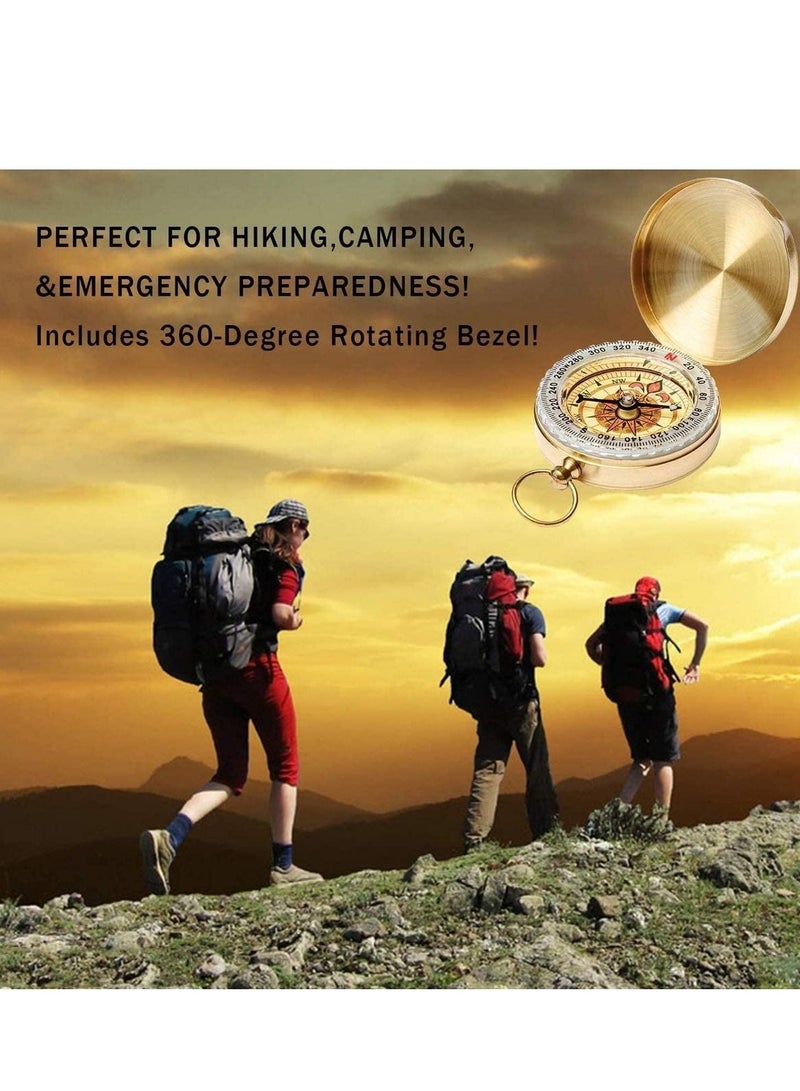 Excefore Camping Survival Compass, Metal Pocket Compass Kids Compass for Hiking Camping Hunting Outdoor Military Navigation Tool - Image 4