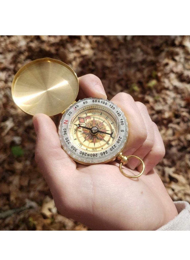Excefore Camping Survival Compass, Metal Pocket Compass Kids Compass for Hiking Camping Hunting Outdoor Military Navigation Tool - Image 3