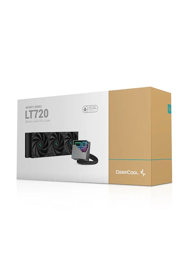 DEEPCOOL - LT720 360mm Liquid CPU Cooler – High-Performance AIO Cooling, Triple FK120 Fans, Infinity Mirror Top Cap, Superior Heat Dissipation, Low-Noise Operation for Gaming & Overclocking PCs - Image 1