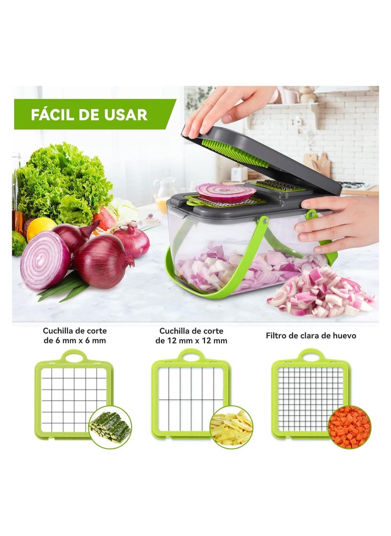 Generic - 22-in-1 Mandoline Slicer for Vegetables – Professional Vegetable Cutter, Manual Vegetable Grater with 13 Stainless Steel Blades – Adjustable Slicer for Slicing, Dicing, Julienne & Shredding – Kitchen Veg Cutter for Salad & Meal Prep - Image 1