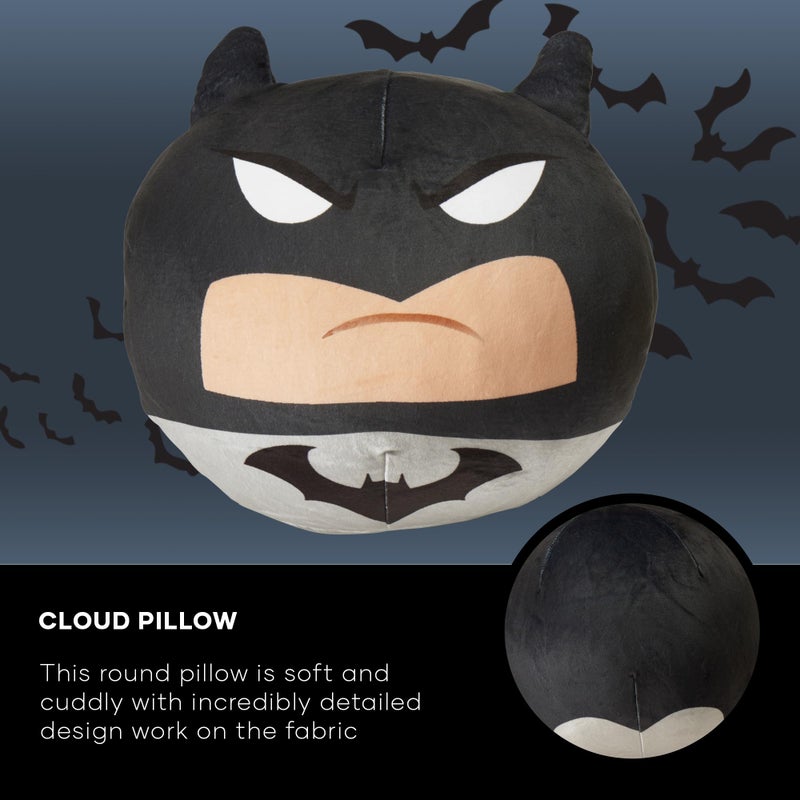 Northwest Batman Cloud Pillow â€“ Warner Brothers DC Comics, Grey Detective Design â€“ Ultra Soft Plush Pillow for Bed, Couch, or Decor - Image 3