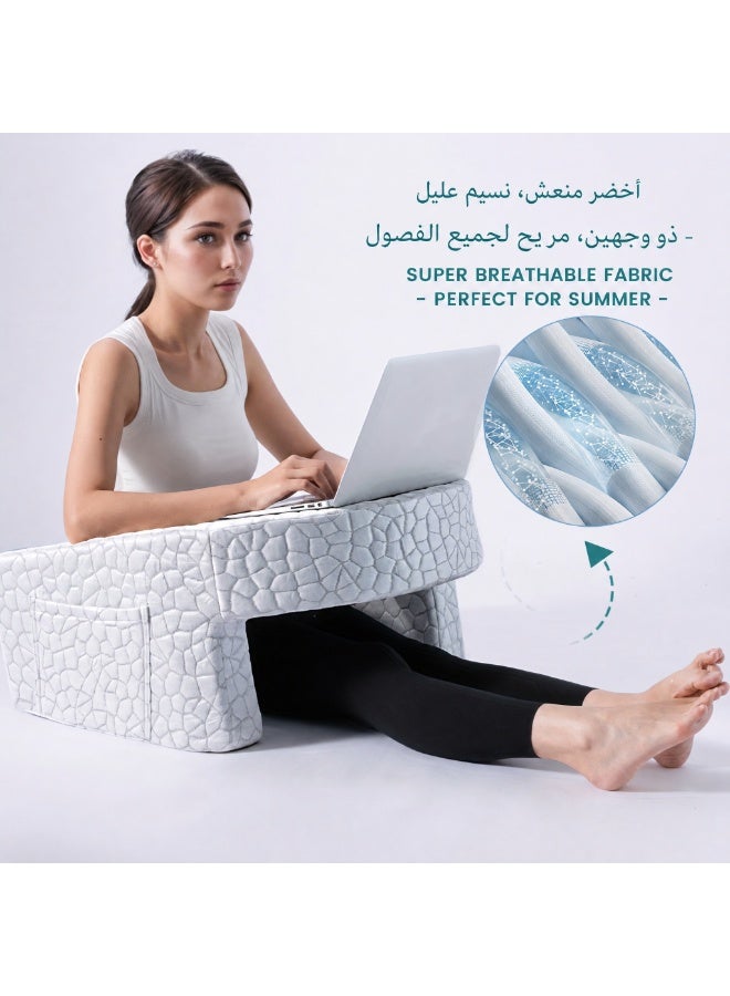 تكستيد 1 قطعة وسادة قراءة للألعاب، وسادة ذراع كبيرة جدًا للكبار، وسادة راحة للسرير للقراءة والعمل، مع غطاء قابل للإزالة والغسيل - Image 3