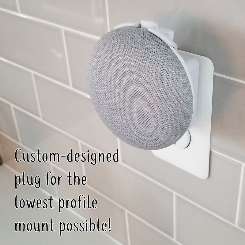 Mount Genie The Nest Mini Easy Genie Mount 2nd Gen 2019: The Simplest and Cleanest Outlet Wall Mount Hanger Stand for New Google Nest Mini - No Cord Wrapping Required - Designed in USA (White) - Image 5