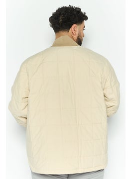 Eddie Bauer Men Long Sleeves Plain Bomber Jacket, Beige  - Image 4