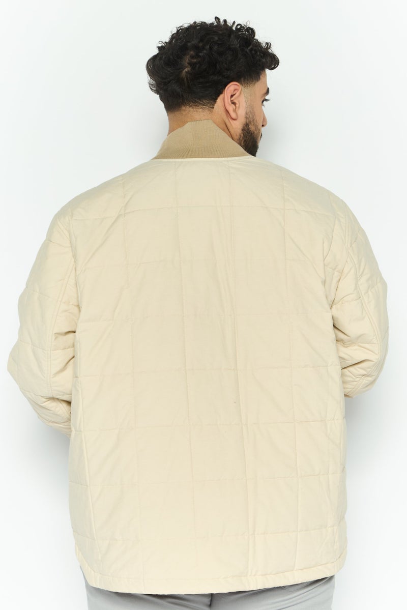 Eddie Bauer Men Long Sleeves Plain Bomber Jacket, Beige  - Image 4