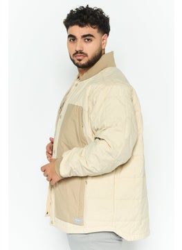 Eddie Bauer Men Long Sleeves Plain Bomber Jacket, Beige  - Image 3