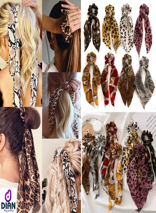 DIAN Multicolor Pack of 6 Print Hair Scarf Scrunchies, Ponytail Holder, Hair Tie, Hair Bow, Rubber Band, Hair Accessories for Women, Teens and Girl - Image 3