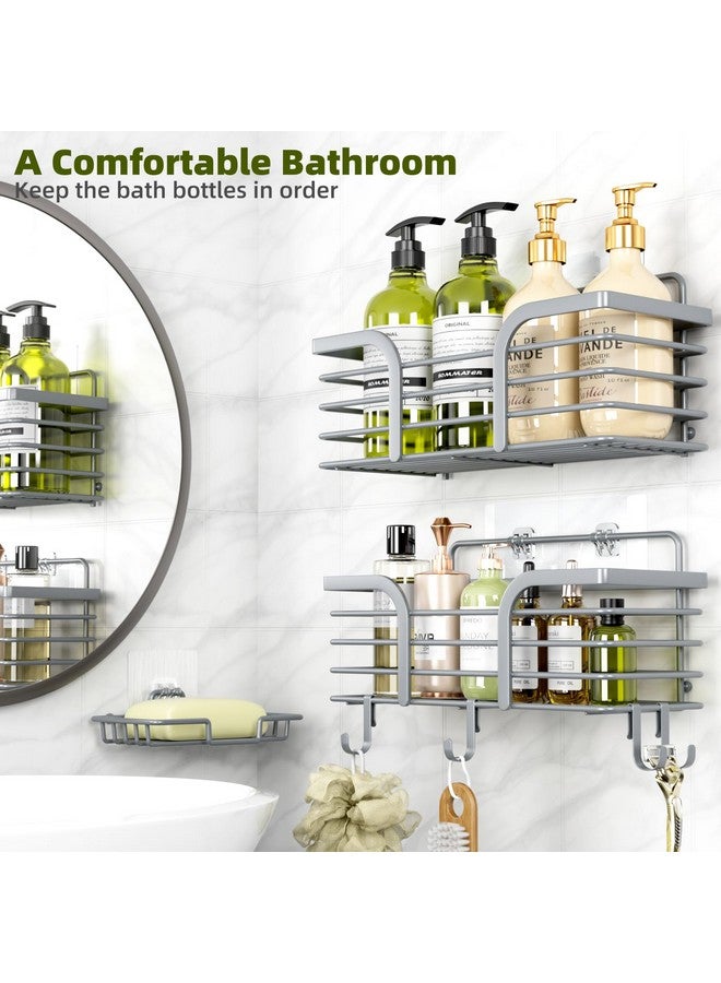 Yougai Shower Caddy 3 Pack, Adhesive Shower Shelf Organizer Rack, Rustproof Stainless Steel Bathroom Organizers and Storage, Large Capacity Wall Mounted No Drilling Bathroom Accessories  - Image 2