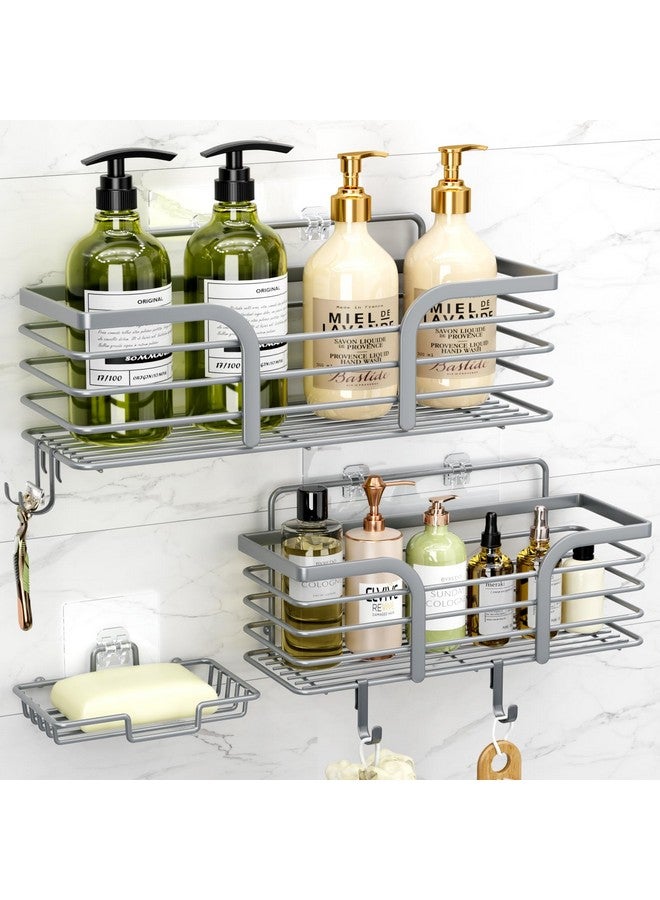Yougai Shower Caddy 3 Pack, Adhesive Shower Shelf Organizer Rack, Rustproof Stainless Steel Bathroom Organizers and Storage, Large Capacity Wall Mounted No Drilling Bathroom Accessories  - Image 1
