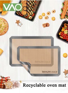 VAOdo 2 Pack Silicone Baking Mat Reusable Baking Mat Non-Stick Food Safe Silicone Mats for Baking Oven Baking Sheet for Making Cookies Macaroons Bread Grey  - Image 3
