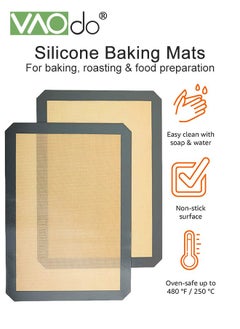 VAOdo 2 Pack Silicone Baking Mat Reusable Baking Mat Non-Stick Food Safe Silicone Mats for Baking Oven Baking Sheet for Making Cookies Macaroons Bread Grey  - Image 5