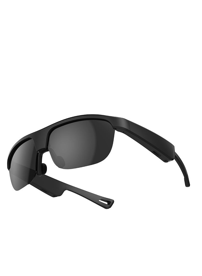 جولف لينك نظارات G02 الذكية للرجال خفيفة الوزن 36.9 جرامًا مع خاصية تقليل الضوضاء ومضادة للتعرق IP65 ومناسبة للرياضة الخارجية ومقاومة للأشعة فوق البنفسجية ونظارات شمسية رياضية سوداء - Image 1