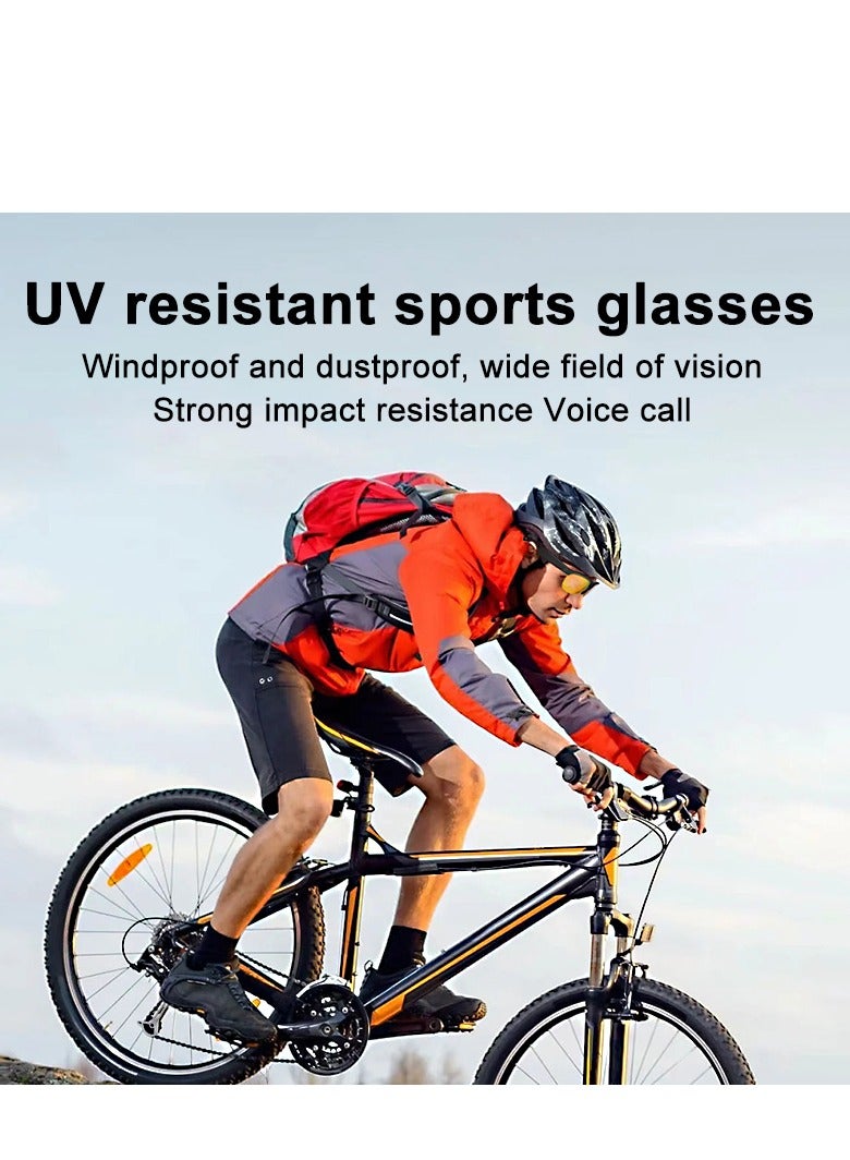 جولف لينك نظارات G02 الذكية للرجال خفيفة الوزن 36.9 جرامًا مع خاصية تقليل الضوضاء ومضادة للتعرق IP65 ومناسبة للرياضة الخارجية ومقاومة للأشعة فوق البنفسجية ونظارات شمسية رياضية سوداء - Image 2