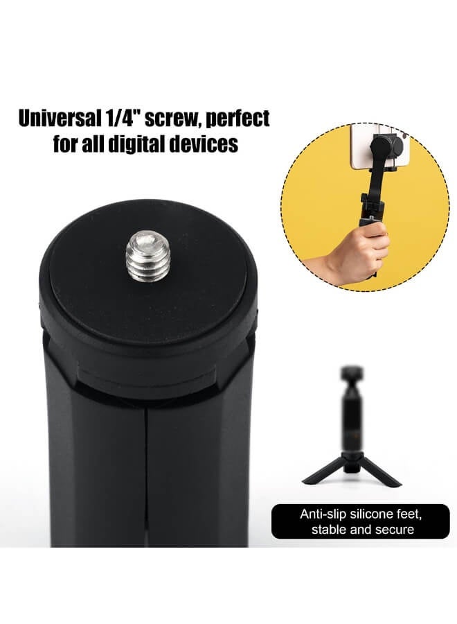 Bliszaar Mini Tripod for DJI OSMO Pocket 3 & 2, Portable Tripod Stand Tabletop Mount Lightweight Selfie Stick Comfortable Grip Practical Digital Device Accessories Camera Parts(Black) - Image 3