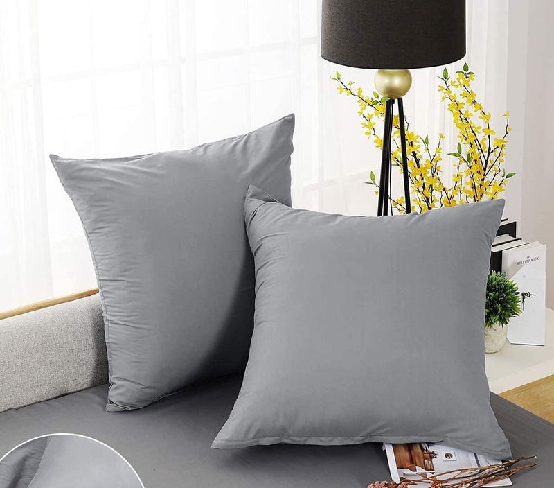 ATOOTFUSION ATOTFUSION Cushion Filler, Soft Comfortable Microfibre, Bed Linen Double Cushion, Decorative Cushion for Sofa, Car, Bedroom, 2 Count Cushion (45X45 Cm, Light Grey) - Image 2