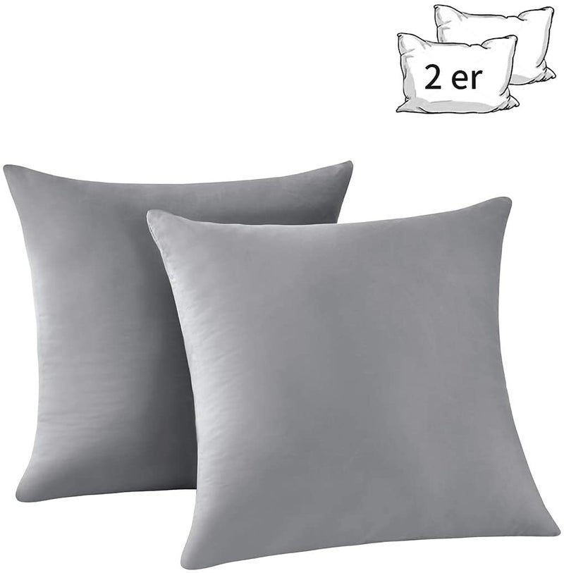 ATOOTFUSION ATOTFUSION Cushion Filler, Soft Comfortable Microfibre, Bed Linen Double Cushion, Decorative Cushion for Sofa, Car, Bedroom, 2 Count Cushion (45X45 Cm, Light Grey) - Image 1