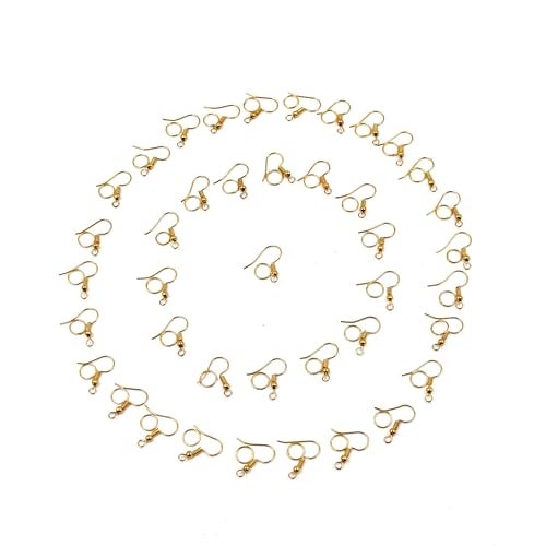 IVEI DIY Earring Hooks & Jump Rings for Jewellery Making – Bulk Pack | DIY Projects, Quilling & Craft | Ideal for Artists, Professionals, Kids (Set of 50 - Golden) - Image 3