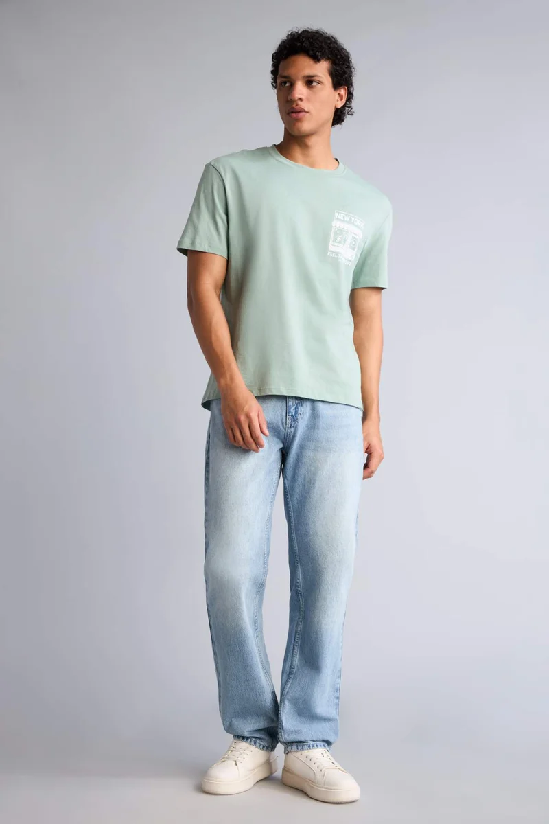 DeFacto Regular Fit 100% Cotton Printed Short Sleeve T-Shirt