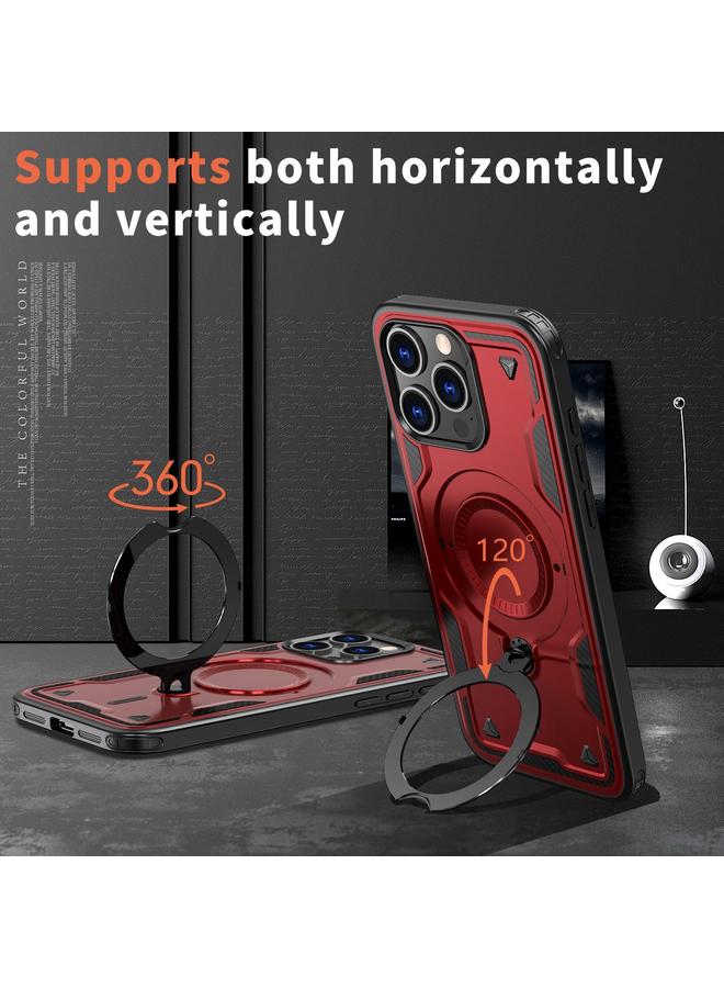 زبون جراب لهاتف iPhone 13 Pro PC Hybrid TPU Armor MagSafe Ring Holder جراب هاتف - Image 2