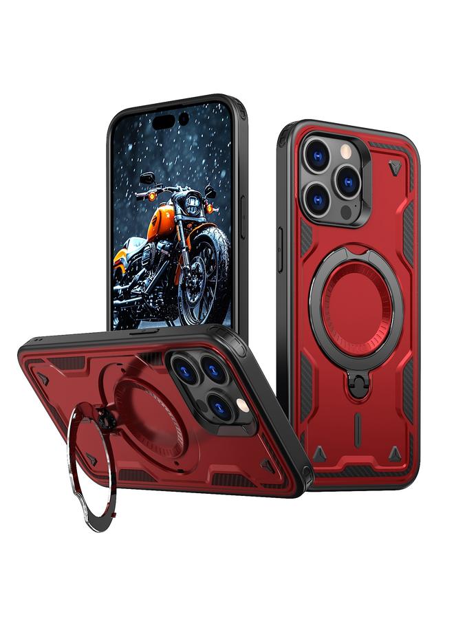 زبون جراب لهاتف iPhone 13 Pro PC Hybrid TPU Armor MagSafe Ring Holder جراب هاتف - Image 1