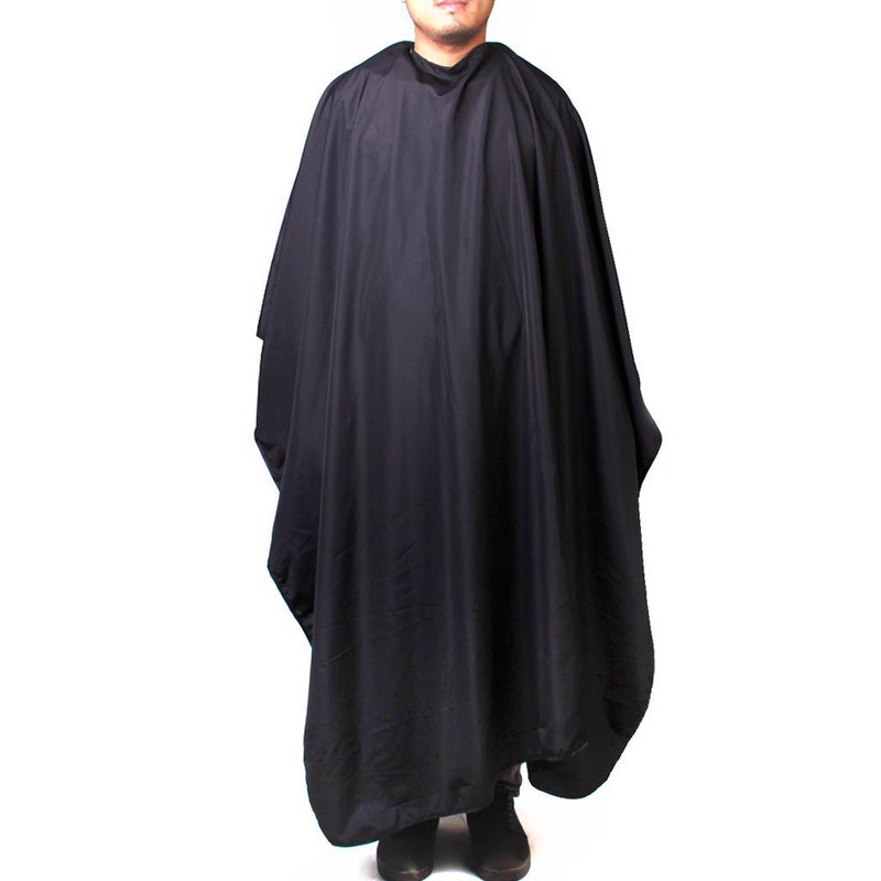 Black Barber Hair Beauty Salon Cape Hairdressing Gown (Lining Random Color) - Image 1