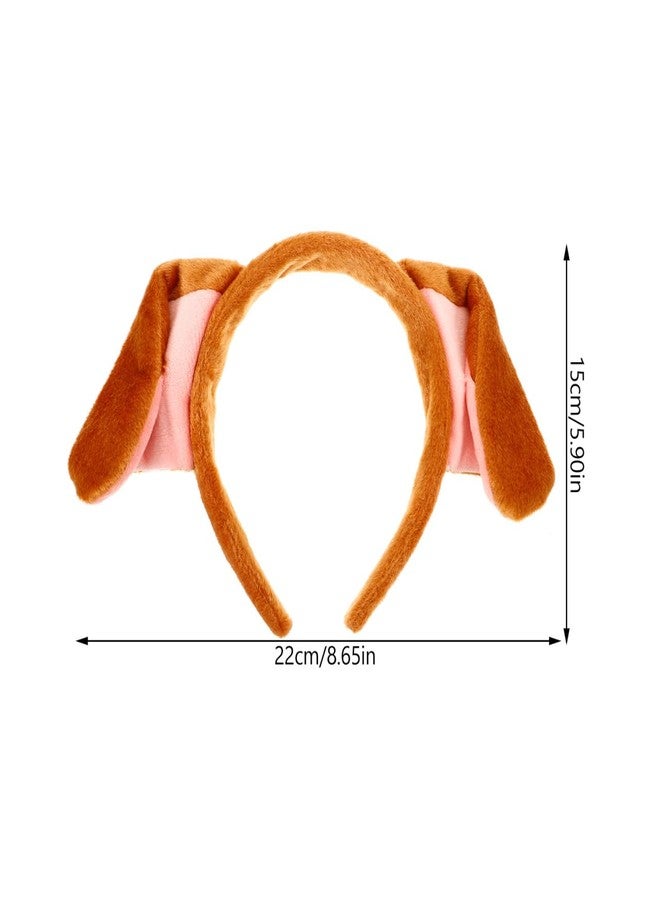 مينكيسي طوق رأس مينكيسي على شكل آذان جرو، طوق شعر بآذان جرو للنساء والرجال، إكسسوار تنكري على شكل حيوان للهالوين، مناسب لأزياء تنكرية على شكل آذان كلب - Image 2