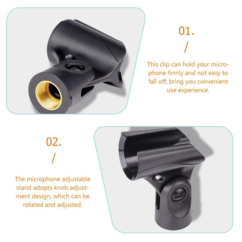 2 Pack Microphone Clip Holders With Mic Stand Adapters For Ktv Concerts - Image 5