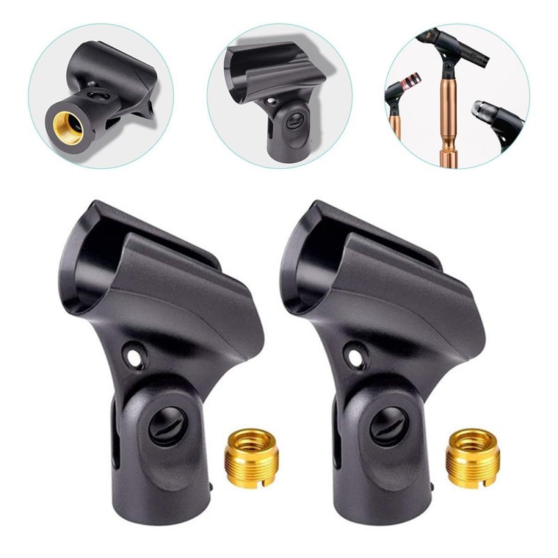 2 Pack Microphone Clip Holders With Mic Stand Adapters For Ktv Concerts - Image 3
