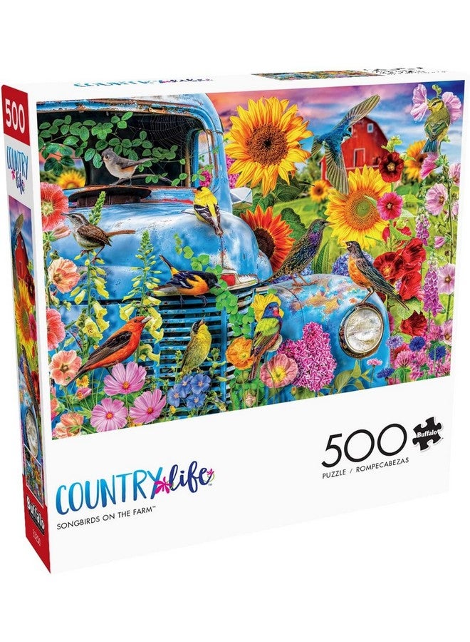 Buffalo Games - Country Life - Songbirds on The Farm - 500 Piece Jigsaw Puzzle - Image 1