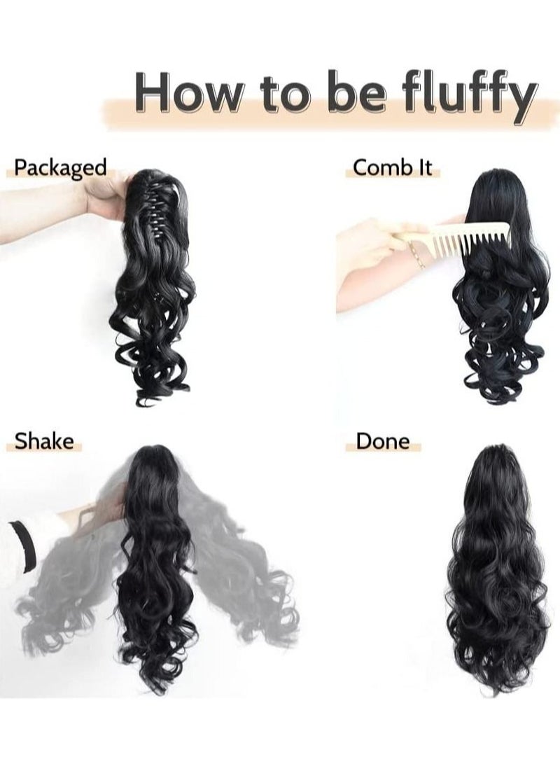 إستيل وصلات شعر تمديد ذيل حصان مخلب شعر مستعار صناعي مموج شعر مستعار صناعي في شعر مستعار يومي منفوش مجعد ذيل حصان قطع شعر أشقر للنساء بني - Image 3