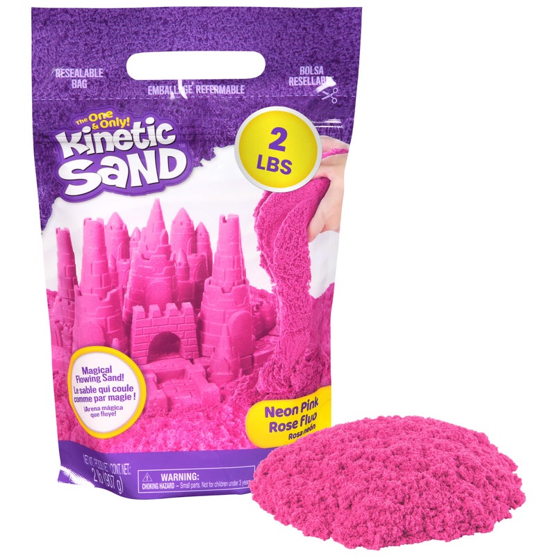 Kinetic Sand رمل كينيتك 2 رطل رمل لعب وردي قابل للتشكيل ألعاب حسية للأطفال عبوة قابلة لإعادة الإغلاق قد تختلف للت ages 3 وما فوق - Image 2