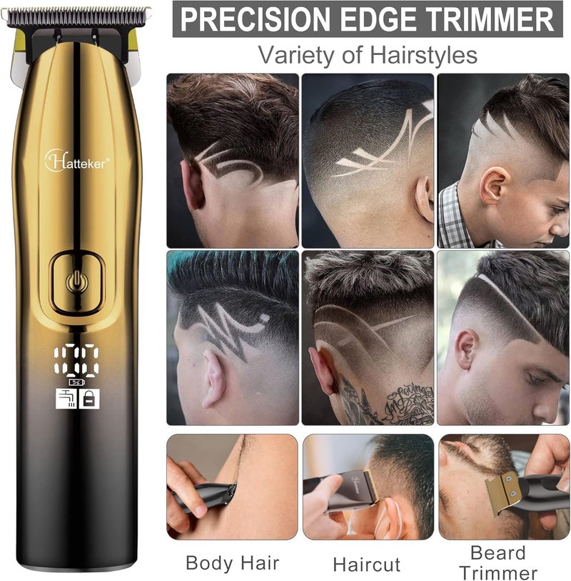 Hatteker Mens Professional Hair Clippers and T-Blade Trimmer Kit, Cordless Beard Barber Clipper Hair Cutting Kit, IPX7 Waterproof - Image 5
