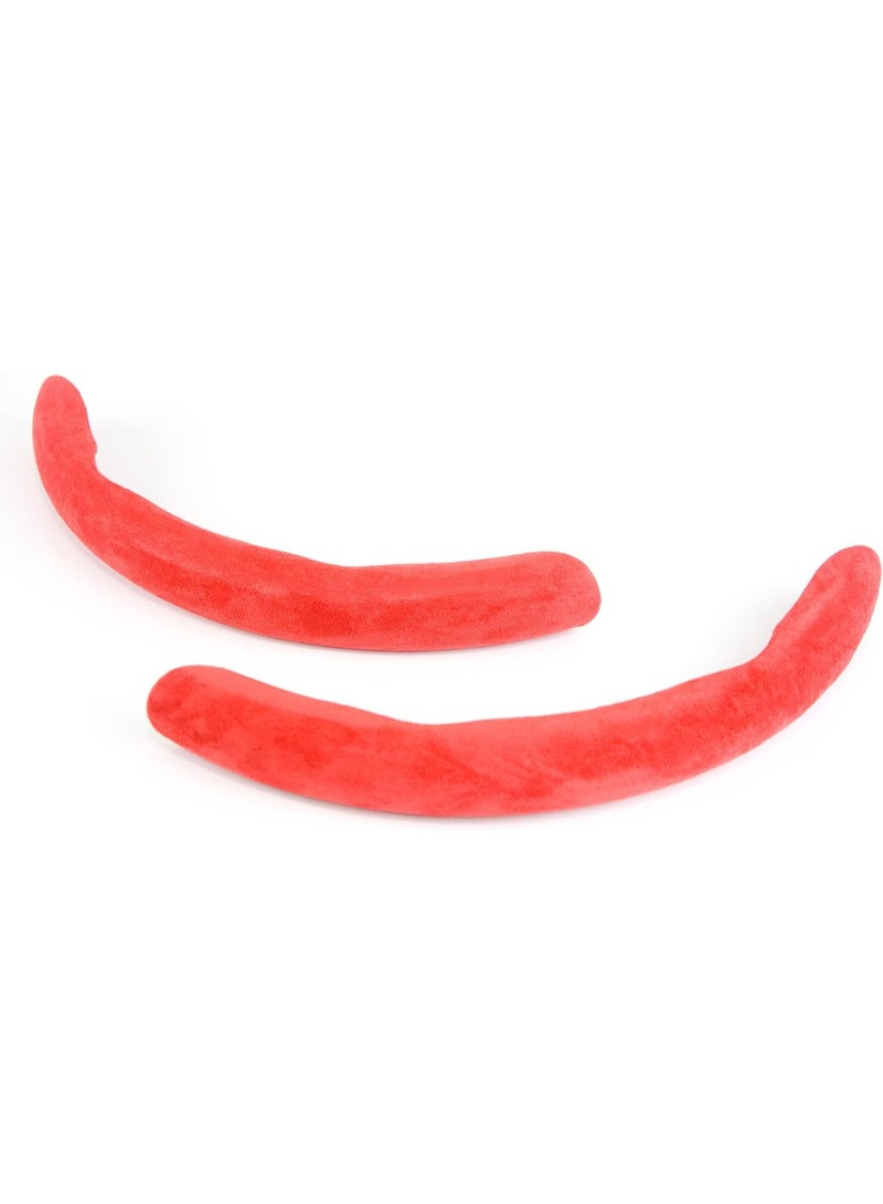 Carbon Fiber Anti-Skid Steering Wheel Cover Protector, 2 Pcs Segmented Steering Wheel, Durable, Easy to Install - Red - Image 2